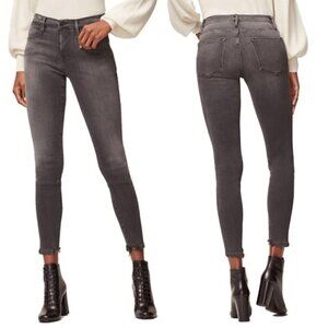 FRAME Le High Skinny Denim Jeans in Streep Charcoal Gray, 27
